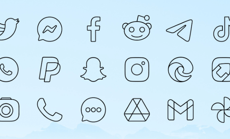 برنامج Vera Outline Black: Icon Pack v6.1.6 APK (مصححة)