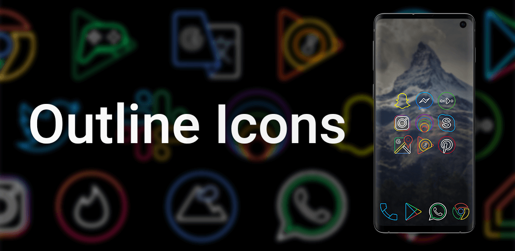 برنامج Outline Icon Pack: اجعل شاشتك الرئيسية مبتكرة وفريدة"