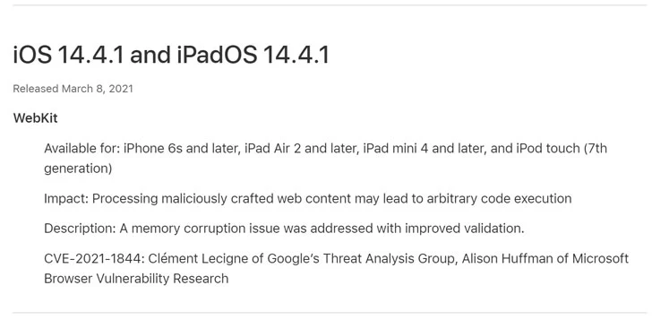 Apple Security Update