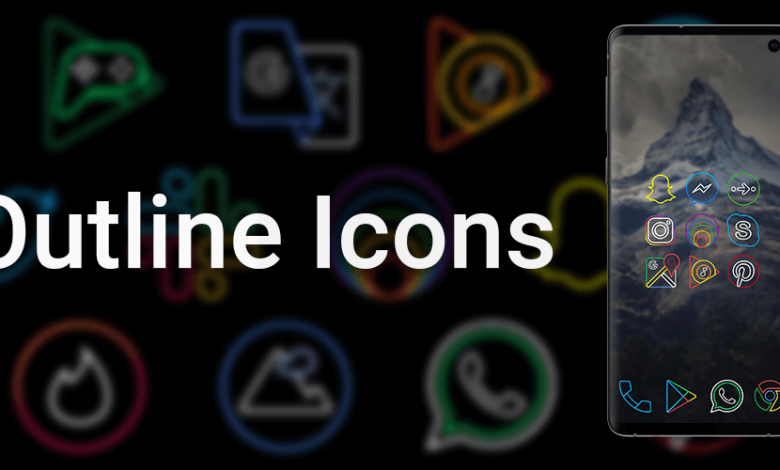 برنامج Outline Icon Pack: اجعل شاشتك الرئيسية مبتكرة وفريدة"